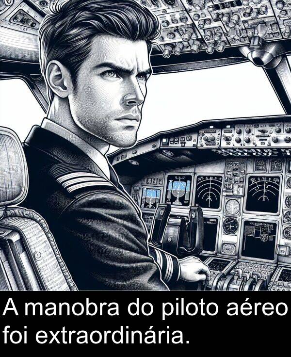 manobra: A manobra do piloto aéreo foi extraordinária.