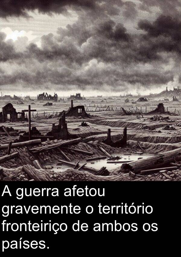 território: A guerra afetou gravemente o território fronteiriço de ambos os países.