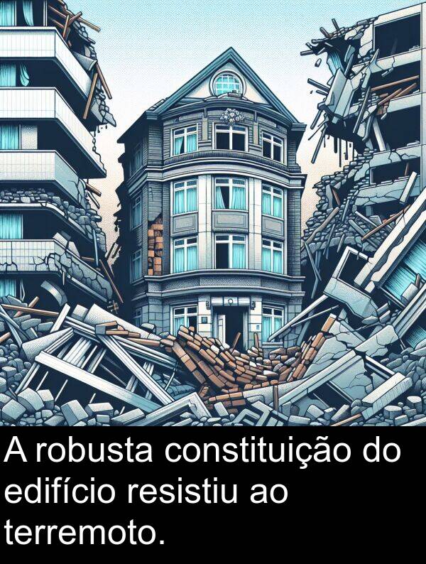 terremoto: A robusta constituição do edifício resistiu ao terremoto.