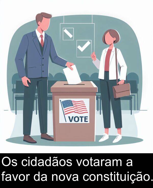 nova: Os cidadãos votaram a favor da nova constituição.