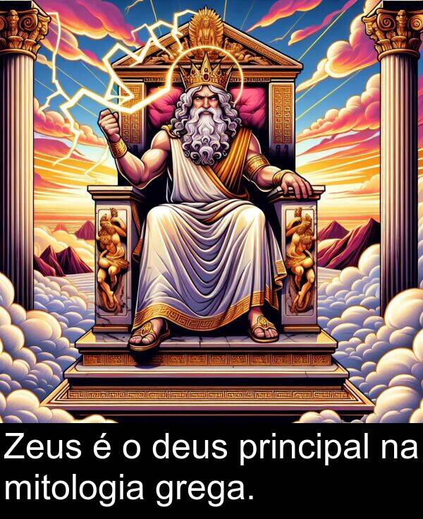 principal: Zeus é o deus principal na mitologia grega.