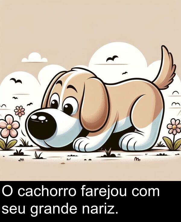 seu: O cachorro farejou com seu grande nariz.