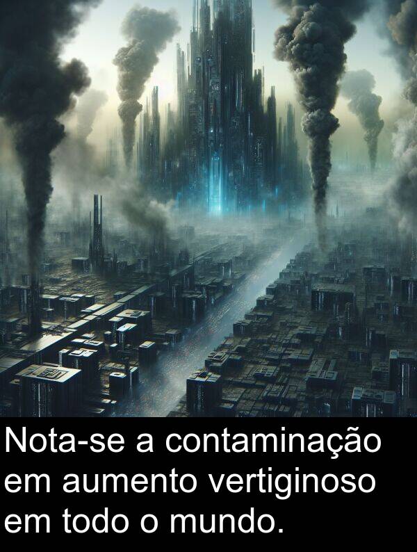 vertiginoso: Nota-se a contaminação em aumento vertiginoso em todo o mundo.