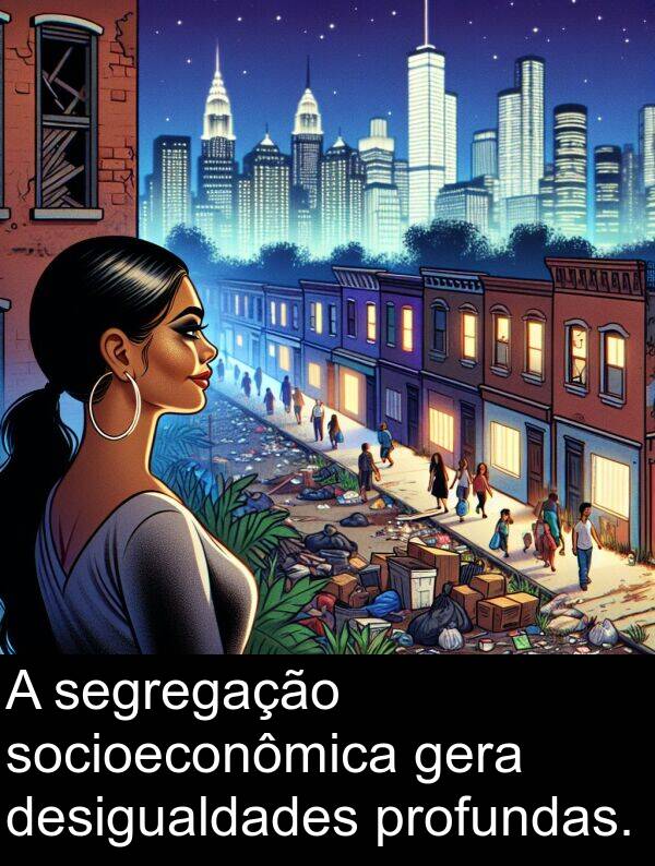 gera: A segregação socioeconômica gera desigualdades profundas.