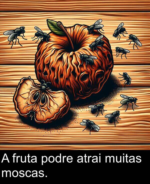 atrai: A fruta podre atrai muitas moscas.