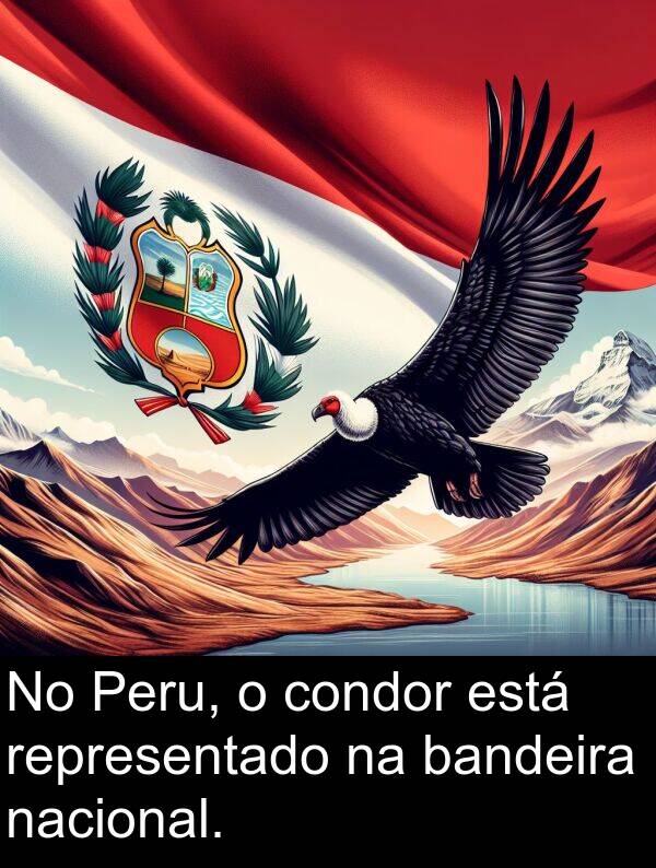 nacional: No Peru, o condor está representado na bandeira nacional.