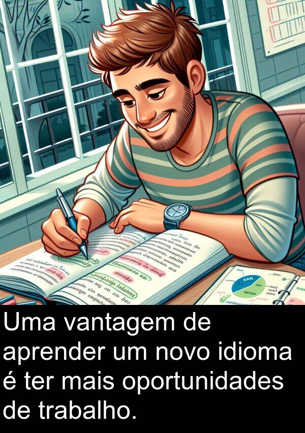 idioma: Uma vantagem de aprender um novo idioma é ter mais oportunidades de trabalho.