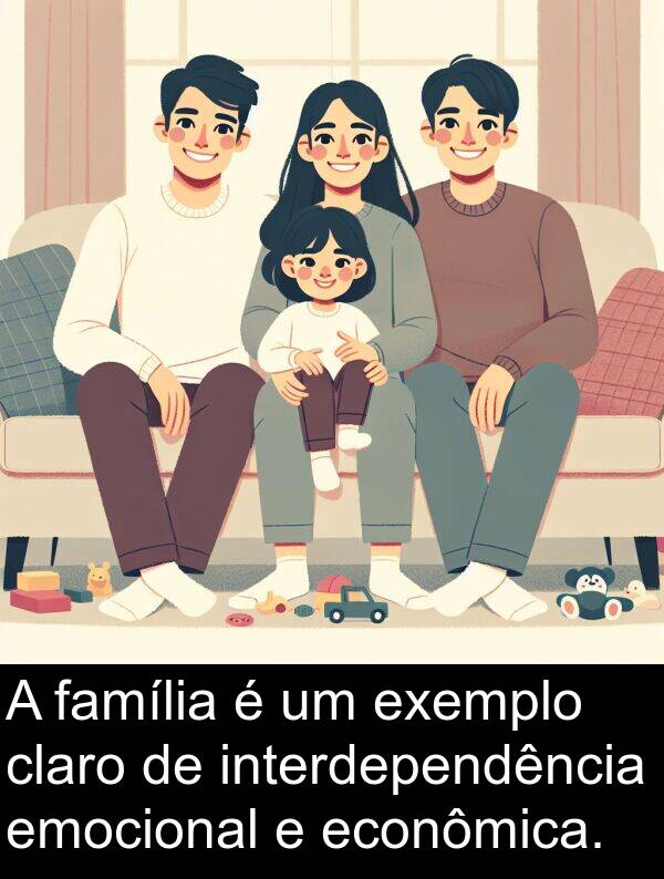 família: A família é um exemplo claro de interdependência emocional e econômica.