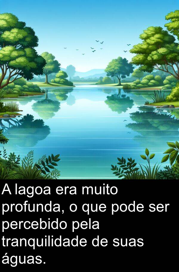 lagoa: A lagoa era muito profunda, o que pode ser percebido pela tranquilidade de suas águas.