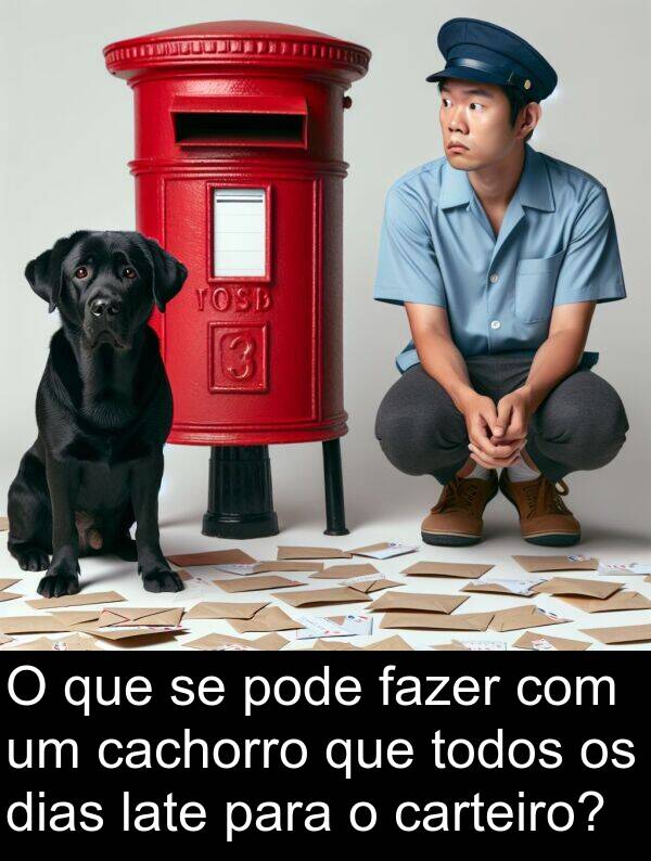 fazer: O que se pode fazer com um cachorro que todos os dias late para o carteiro?