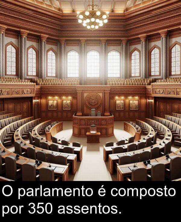 parlamento: O parlamento é composto por 350 assentos.