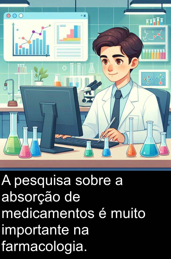 absorção: A pesquisa sobre a absorção de medicamentos é muito importante na farmacologia.