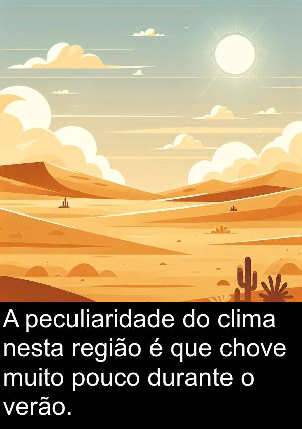 nesta: A peculiaridade do clima nesta região é que chove muito pouco durante o verão.