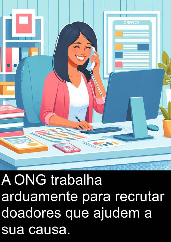 recrutar: A ONG trabalha arduamente para recrutar doadores que ajudem a sua causa.