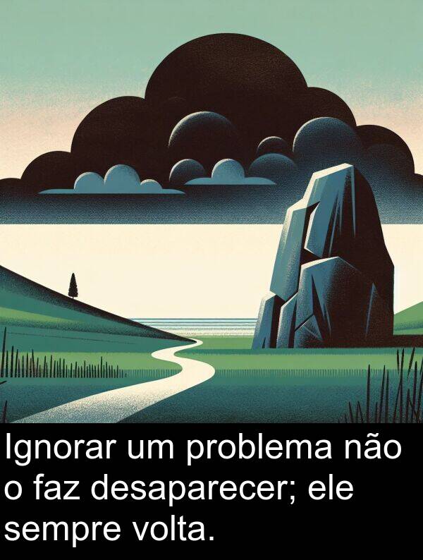 faz: Ignorar um problema não o faz desaparecer; ele sempre volta.