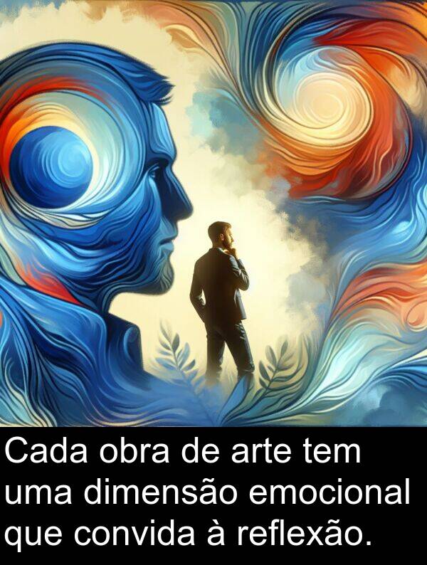 obra: Cada obra de arte tem uma dimensão emocional que convida à reflexão.