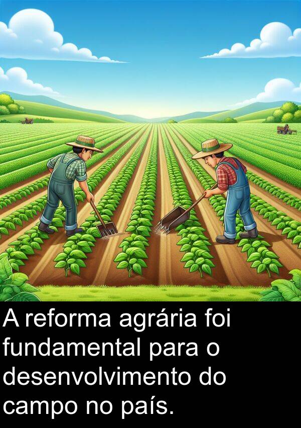 país: A reforma agrária foi fundamental para o desenvolvimento do campo no país.