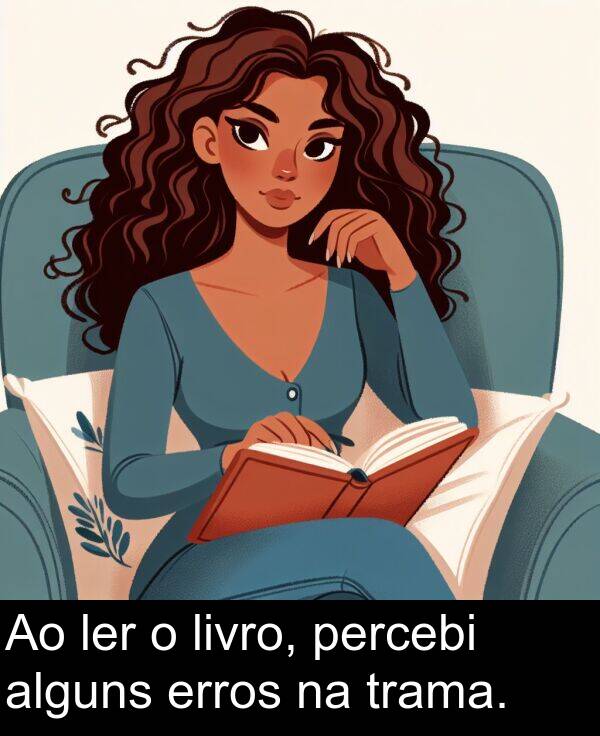 ler: Ao ler o livro, percebi alguns erros na trama.