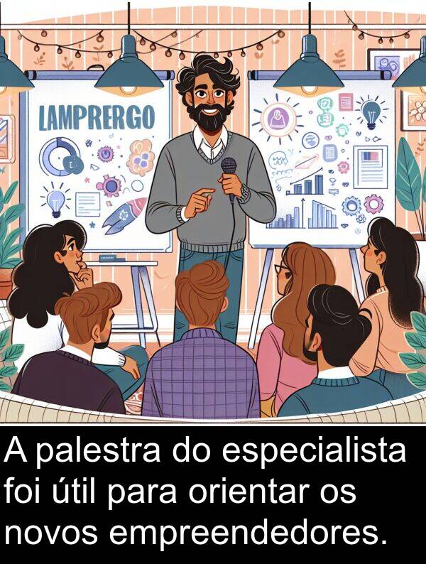 novos: A palestra do especialista foi útil para orientar os novos empreendedores.