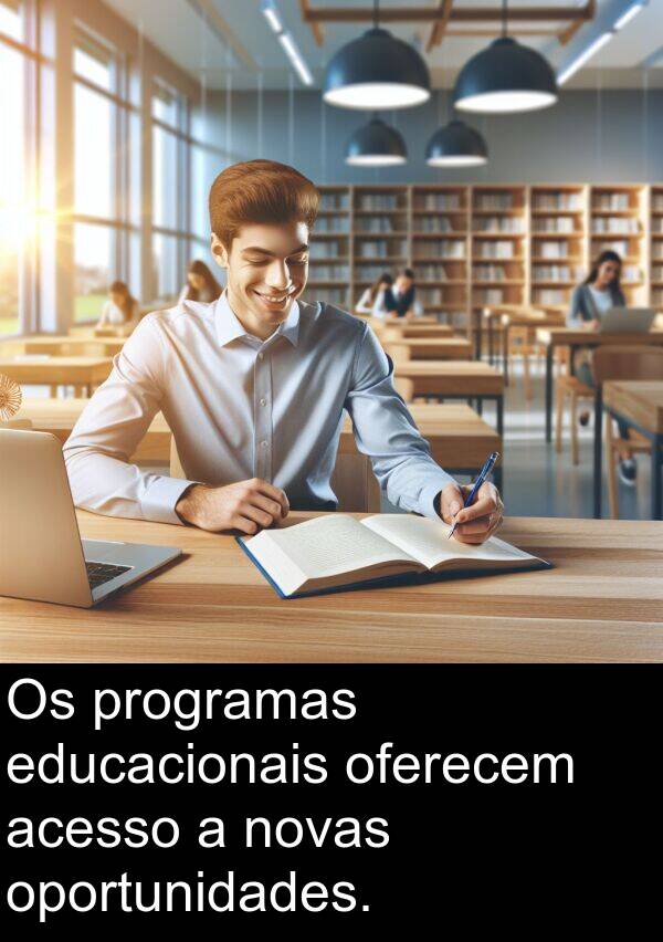 novas: Os programas educacionais oferecem acesso a novas oportunidades.