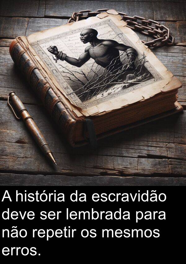 história: A história da escravidão deve ser lembrada para não repetir os mesmos erros.