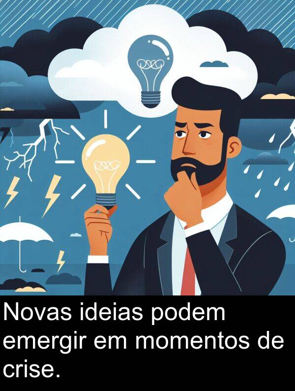 ideias: Novas ideias podem emergir em momentos de crise.