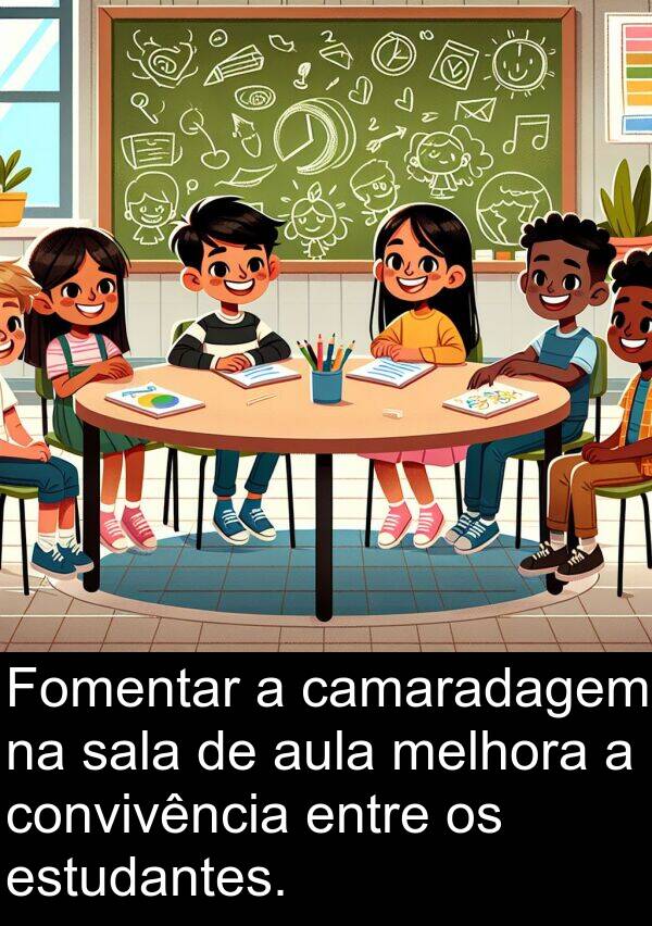 sala: Fomentar a camaradagem na sala de aula melhora a convivência entre os estudantes.