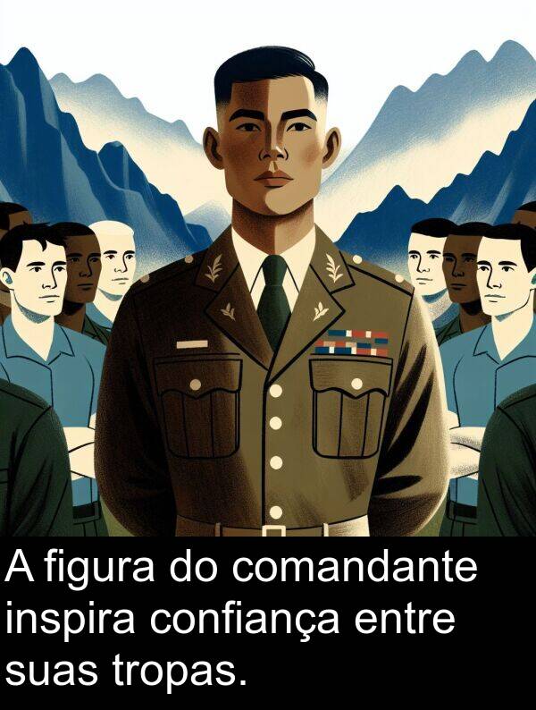 tropas: A figura do comandante inspira confiança entre suas tropas.