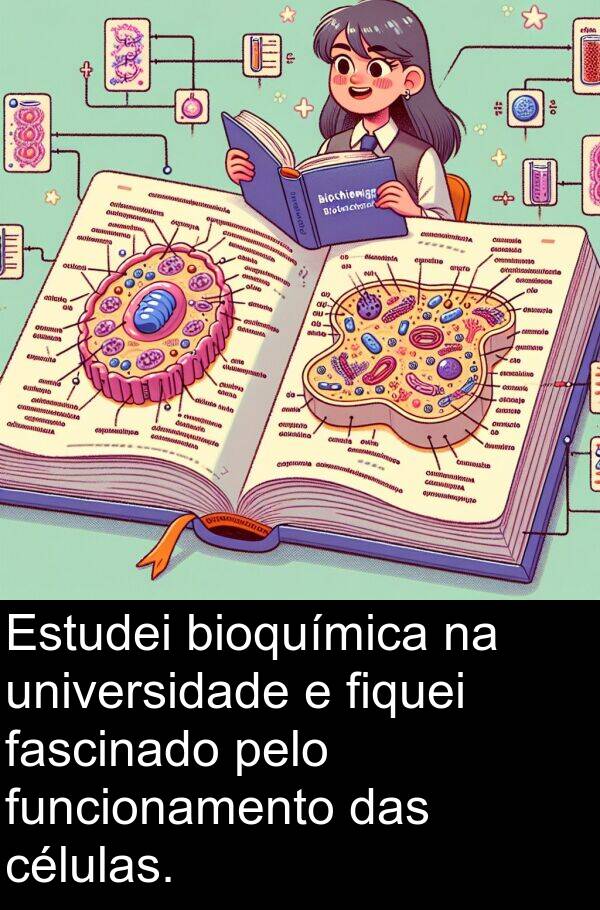 universidade: Estudei bioquímica na universidade e fiquei fascinado pelo funcionamento das células.