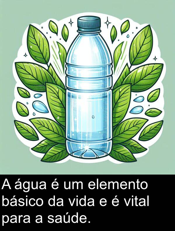 elemento: A água é um elemento básico da vida e é vital para a saúde.