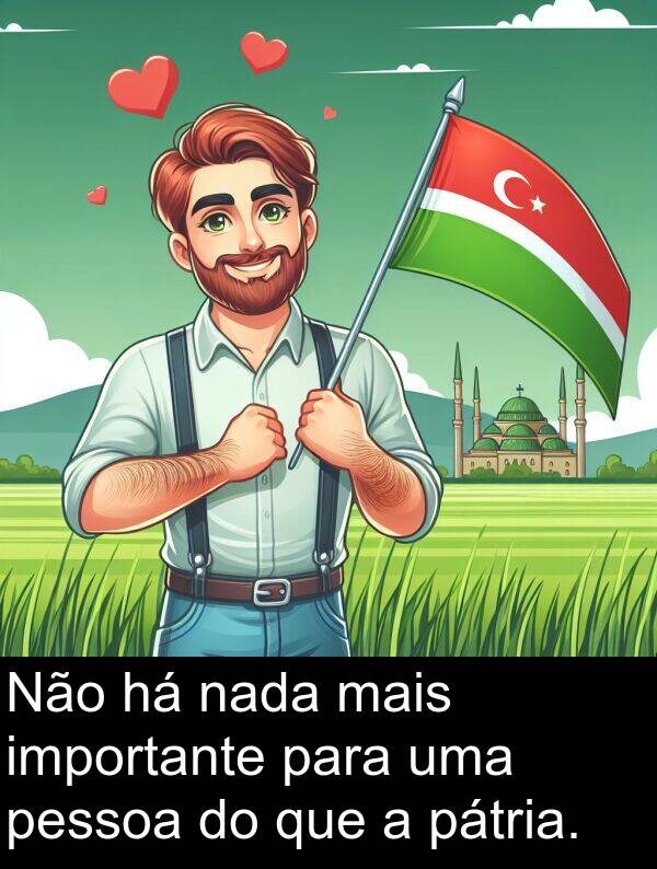 nada: Não há nada mais importante para uma pessoa do que a pátria.