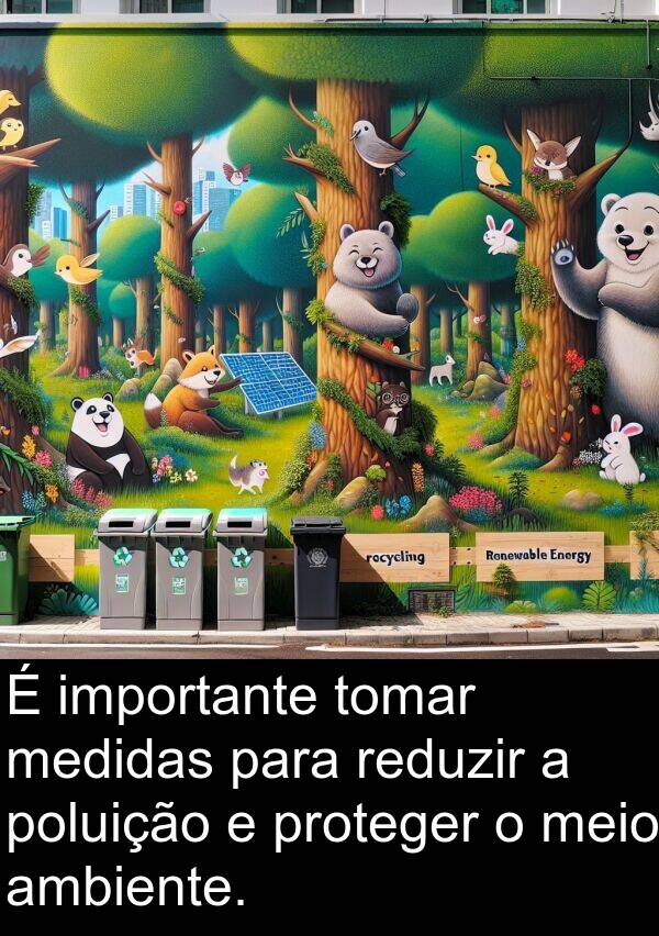 importante: É importante tomar medidas para reduzir a poluição e proteger o meio ambiente.