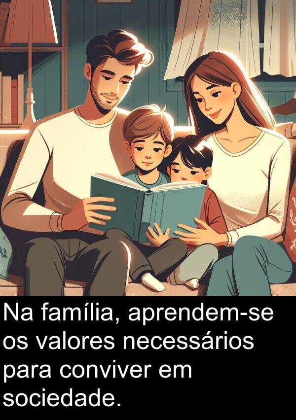 necessários: Na família, aprendem-se os valores necessários para conviver em sociedade.