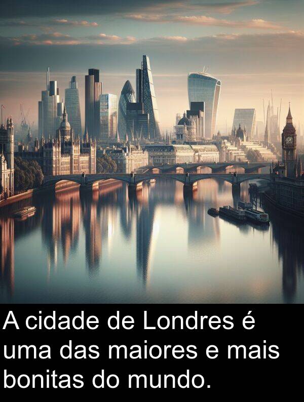 das: A cidade de Londres é uma das maiores e mais bonitas do mundo.