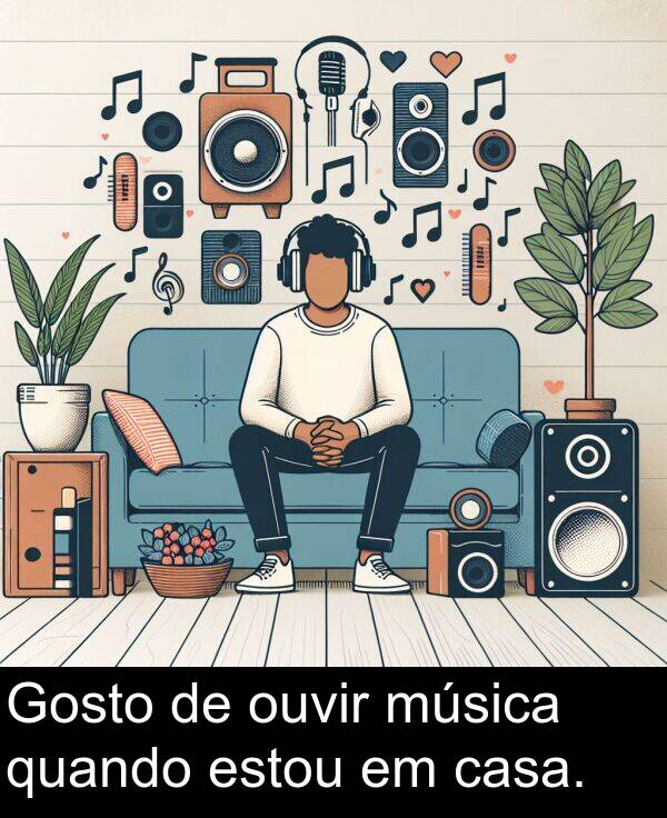 quando: Gosto de ouvir música quando estou em casa.