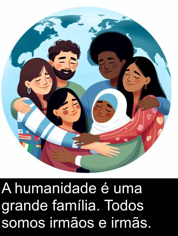 humanidade: A humanidade é uma grande família. Todos somos irmãos e irmãs.