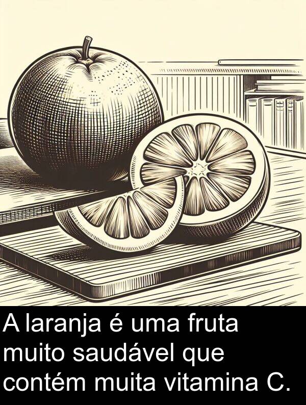 saudável: A laranja é uma fruta muito saudável que contém muita vitamina C.