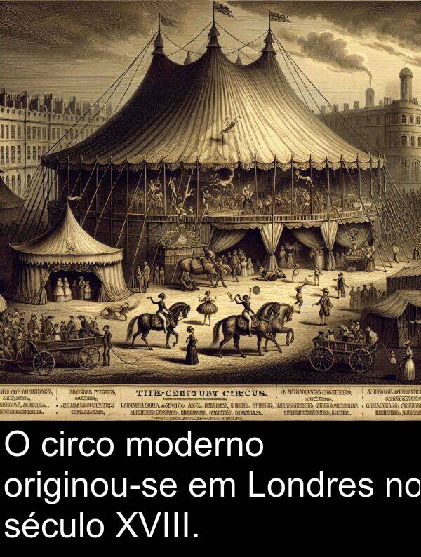 século: O circo moderno originou-se em Londres no século XVIII.