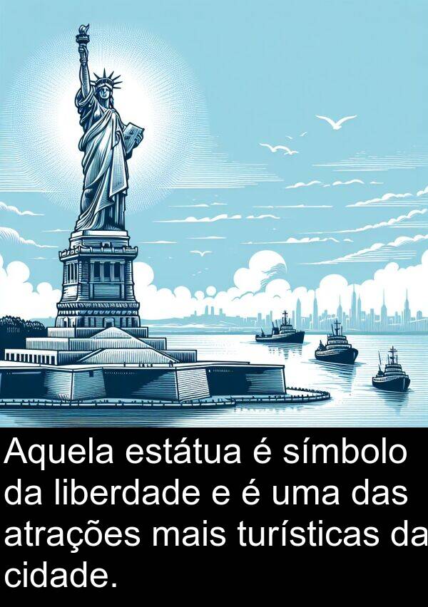 liberdade: Aquela estátua é símbolo da liberdade e é uma das atrações mais turísticas da cidade.