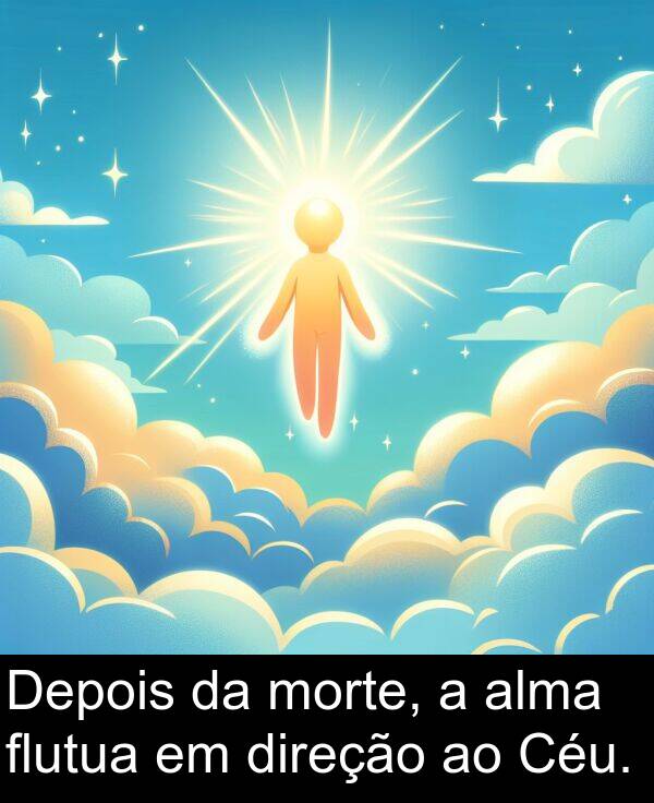 alma: Depois da morte, a alma flutua em direção ao Céu.