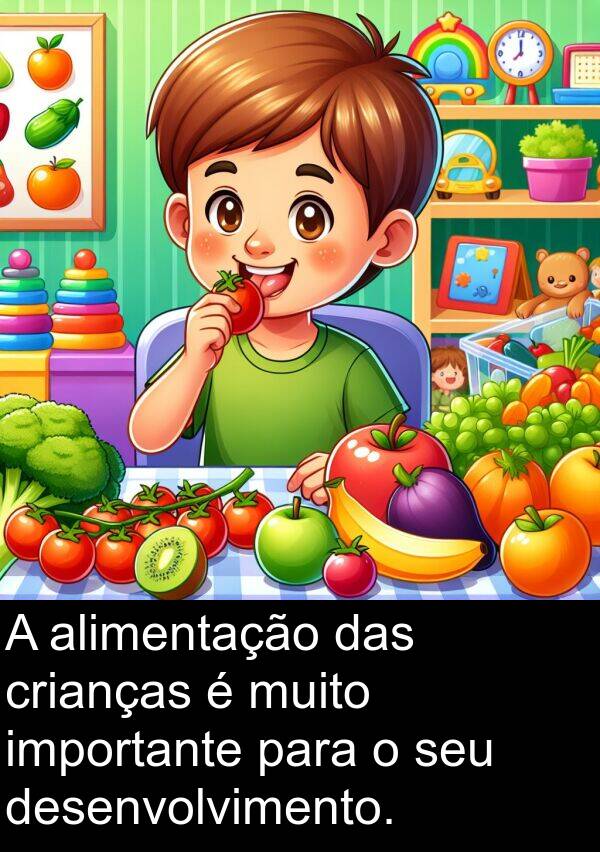 importante: A alimentação das crianças é muito importante para o seu desenvolvimento.