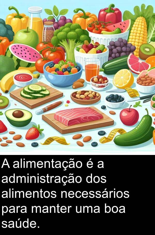 saúde: A alimentação é a administração dos alimentos necessários para manter uma boa saúde.