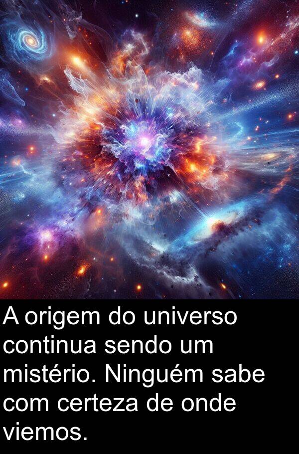 sabe: A origem do universo continua sendo um mistério. Ninguém sabe com certeza de onde viemos.