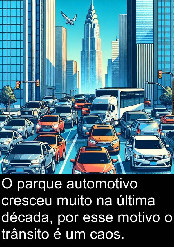 parque: O parque automotivo cresceu muito na última década, por esse motivo o trânsito é um caos.