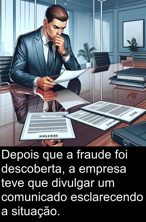 teve: Depois que a fraude foi descoberta, a empresa teve que divulgar um comunicado esclarecendo a situação.