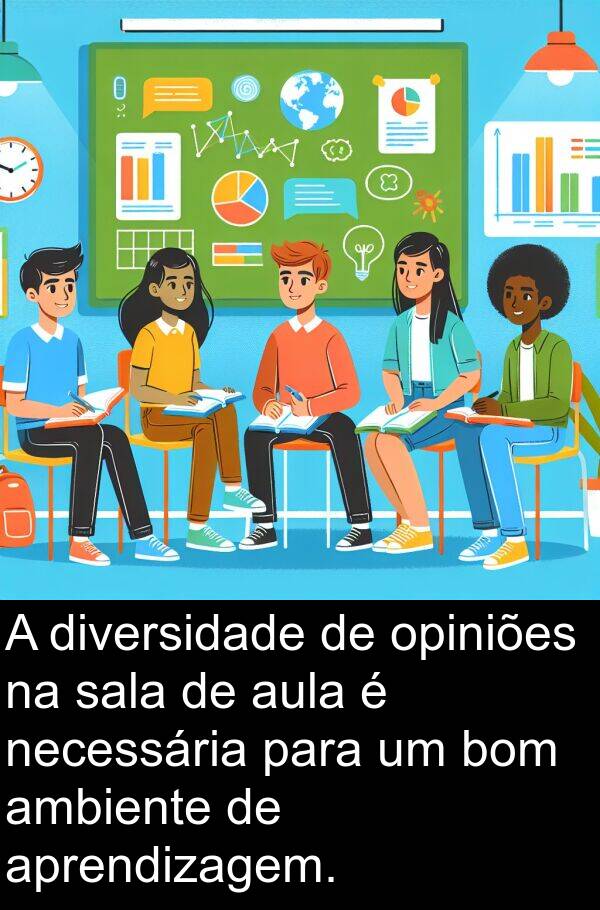 bom: A diversidade de opiniões na sala de aula é necessária para um bom ambiente de aprendizagem.