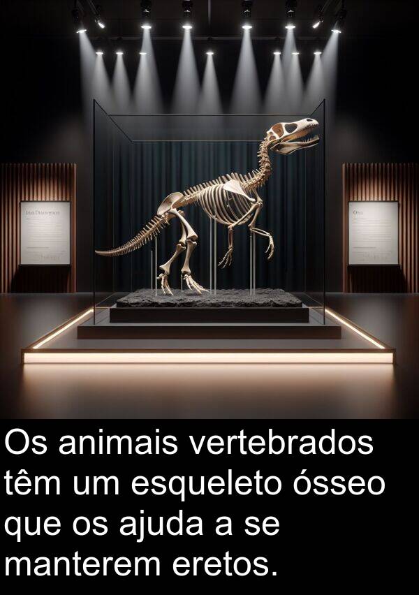 manterem: Os animais vertebrados têm um esqueleto ósseo que os ajuda a se manterem eretos.