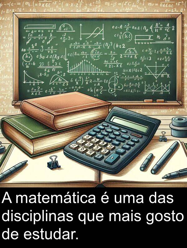 das: A matemática é uma das disciplinas que mais gosto de estudar.