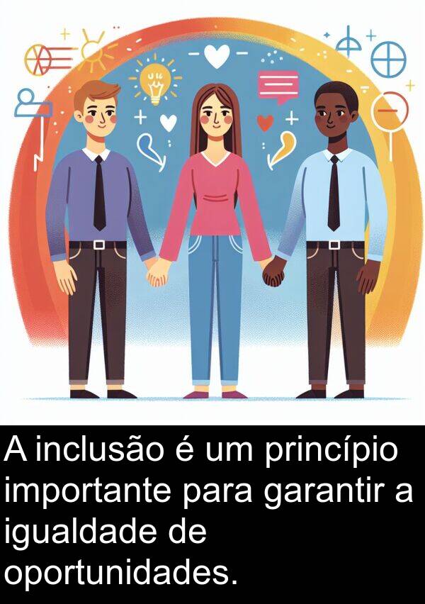 igualdade: A inclusão é um princípio importante para garantir a igualdade de oportunidades.