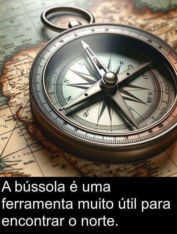 norte: A bússola é uma ferramenta muito útil para encontrar o norte.